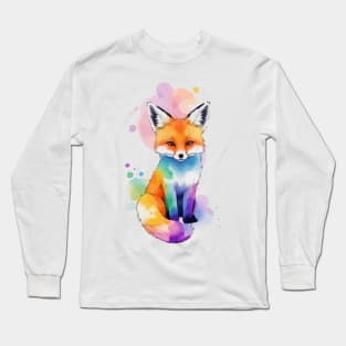 Fox - Colorful Animals Long Sleeve T-Shirt